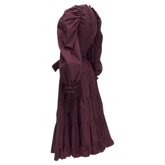 Ulla Johnson cotton bow belt balloon sleeves midi dress - Picture 6 of 6
